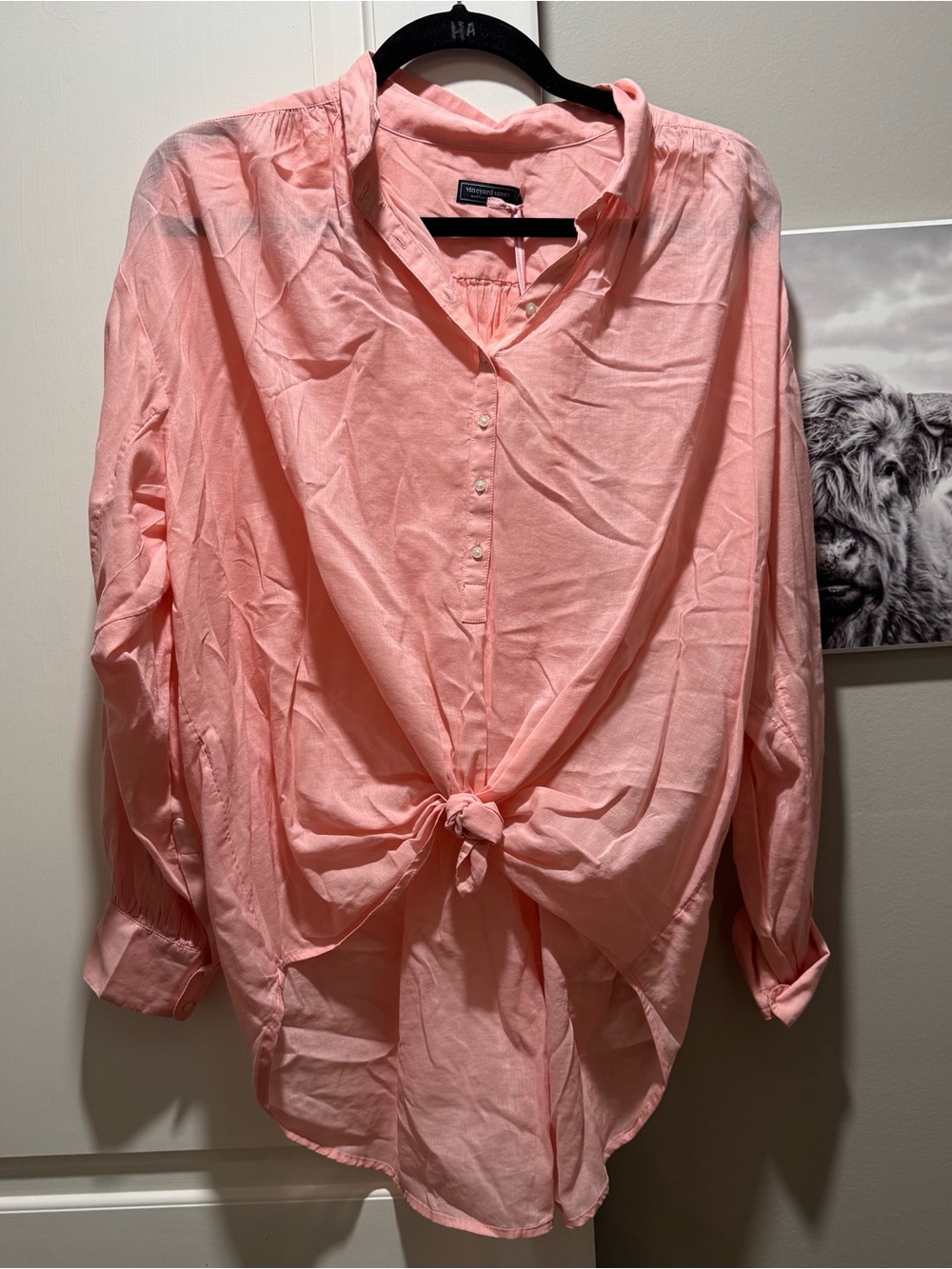NWT Vineyard Vines pink Lightweight Button Down Popover shirt in size Small
